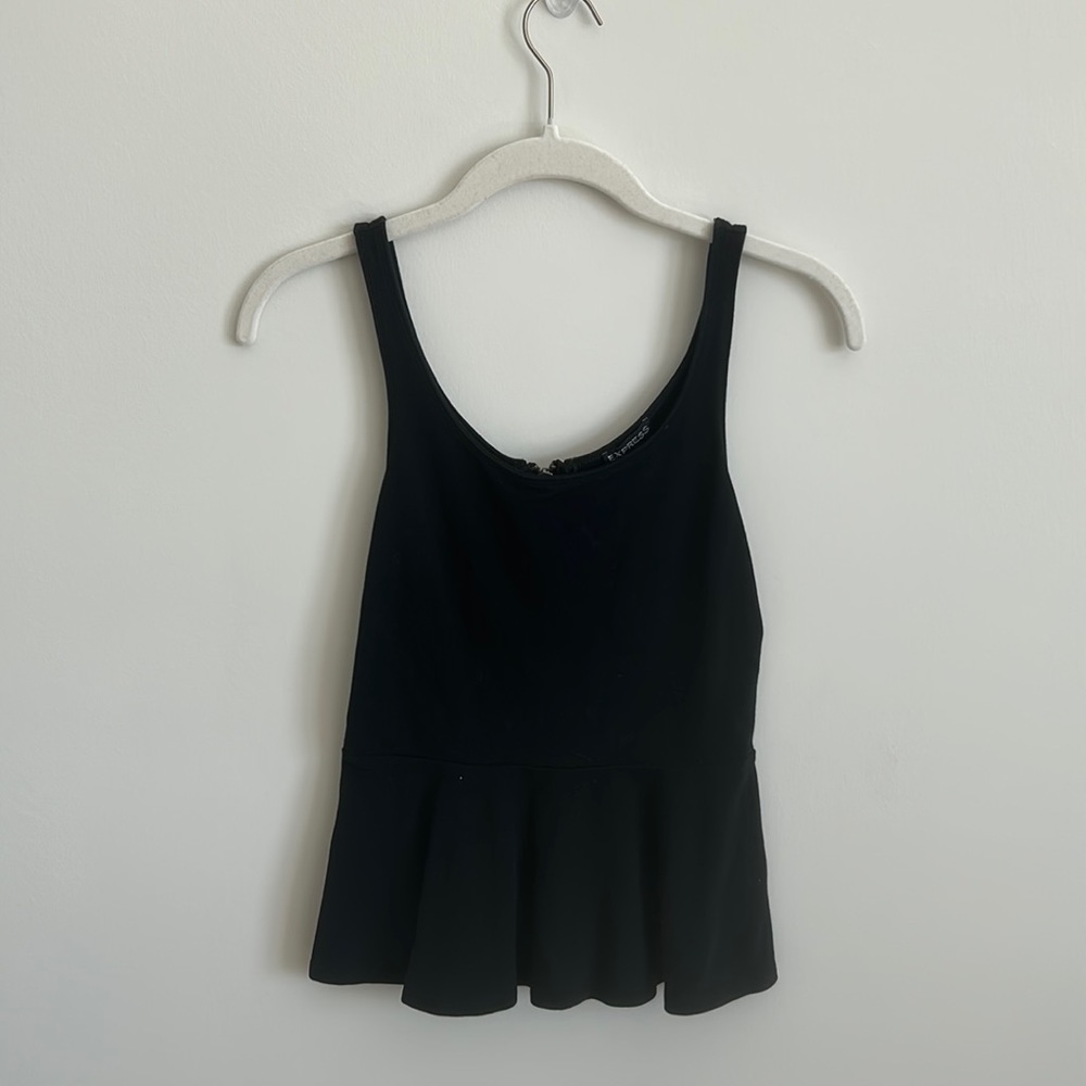 Express Peplum Tank (Black)